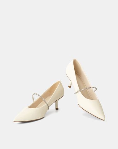  Giày Cao Gót Phối Dây Khóa Trang Trí 