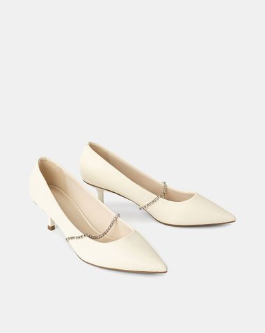  Giày Cao Gót Phối Dây Khóa Trang Trí 