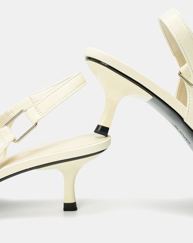  Giày Cao Gót Slingback Phối Khóa Trang Trí 