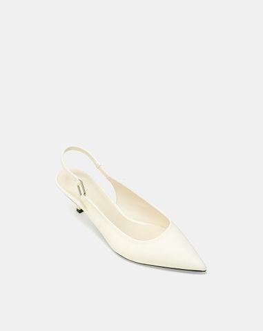  Giày Cao Gót Slingback Phối Khóa Trang Trí 