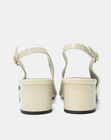  Giày Cao Gót Slingback Mũi Nhọn Phối Toecap 