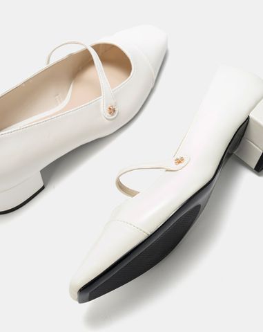  Giày Cao Gót Cao Gót Bít Mũi Phối Cap 