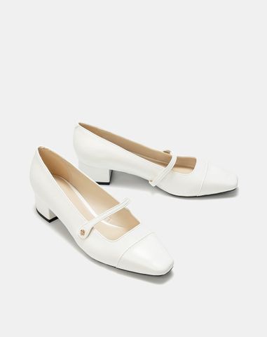  Giày Cao Gót Cao Gót Bít Mũi Phối Cap 