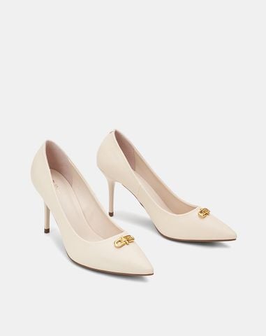  Giày Cao Gót Pump Phối Khóa Trang Trí 