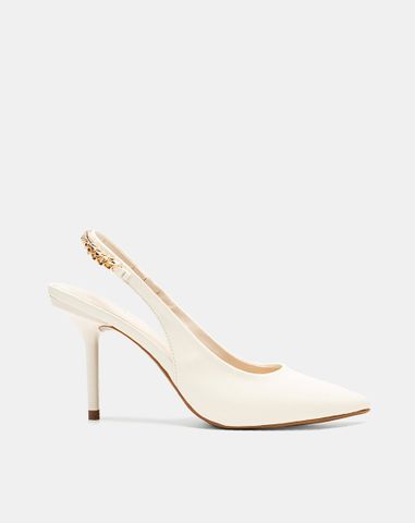  Giày Cao Gót Slingback Phối Xích 