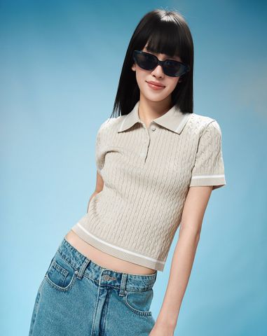  Áo dệt kim kiểu vặn thừng 