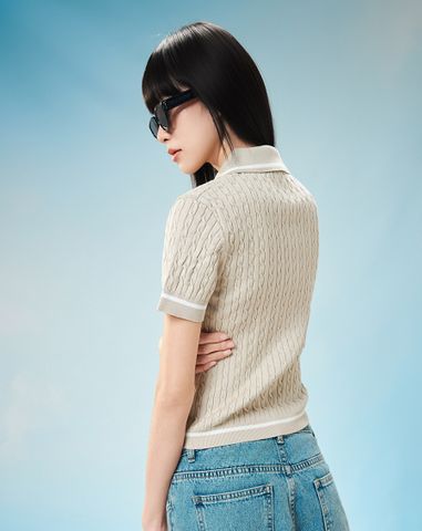  Áo dệt kim kiểu vặn thừng 