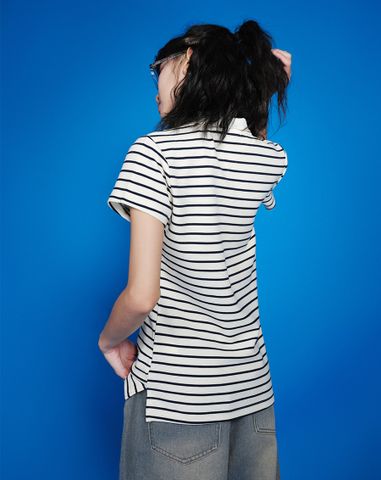  Áo thun polo sọc ngang 