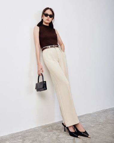  Quần tây ống đứng xếp ly 