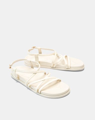  Giày Sandal Đế Bệt Quai Mảnh Chéo 