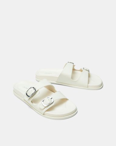  Giày Sandal Quai Ngang Phối Khóa Trang Trí 