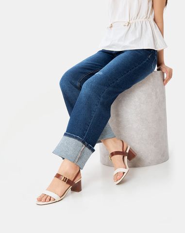  Giày Sandal 2 Quai Ngang Khoá Trang Trí 