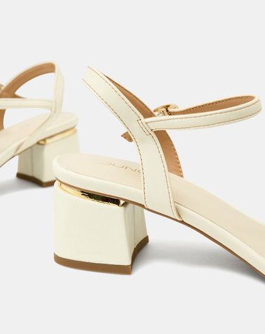  Giày Sandal Gót Vuông Quai Ngang Bản Lớn Quai Cổ Chân 