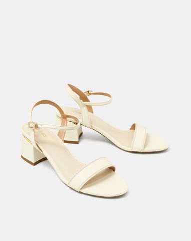  Giày Sandal Gót Vuông Quai Ngang Bản Lớn Quai Cổ Chân 