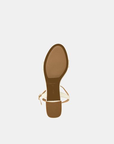  Giày Sandal Gót Vuông Quai Ngang Bản Lớn Quai Cổ Chân 