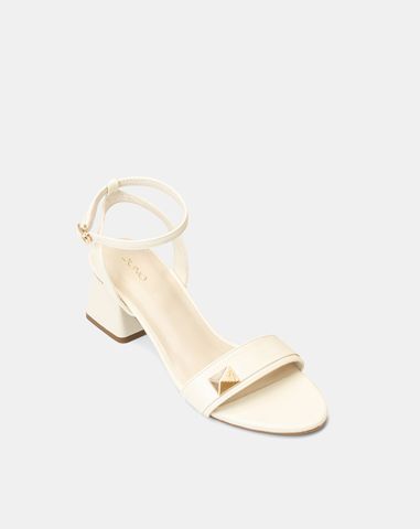  Giày Sandal Gót Vuông Phối Khóa Trang Trí 