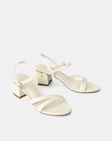  Giày Sandal Hai Quai Gót Phối Kim Loại 