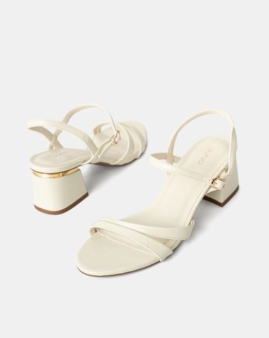  Giày Sandal Hai Quai Gót Phối Kim Loại 