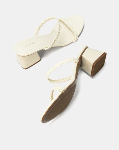  Giày Sandal Gót Vuông Quai Thắt 