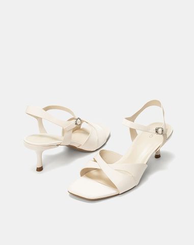  Giày Sandal Gót Nhọn Đắp Quai Chéo 