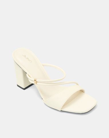  Giày Sandal Gót Vuông Phối Quai Kiểu 