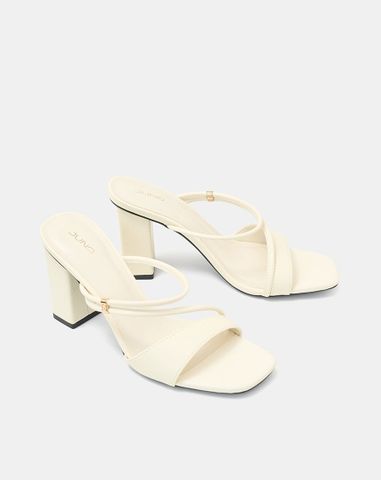  Giày Sandal Gót Vuông Phối Quai Kiểu 