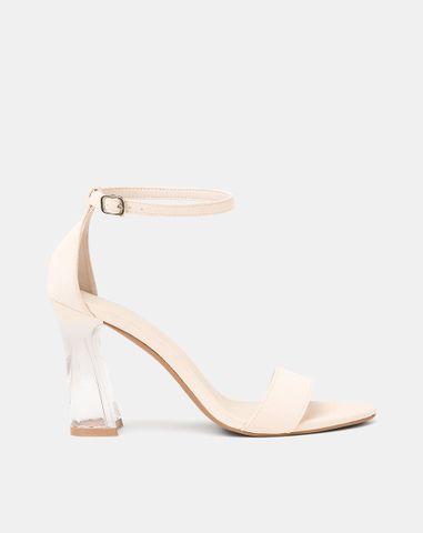  Giày Sandal Gót Trụ Quai Cổ Chân Phối Quai Ngang 