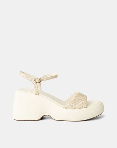  Giày Sandal Xuồng Quai Bản Lớn Phối Quai Cổ Chân 