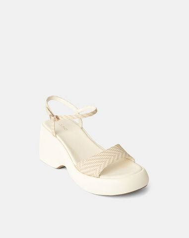  Giày Sandal Xuồng Quai Bản Lớn Phối Quai Cổ Chân 