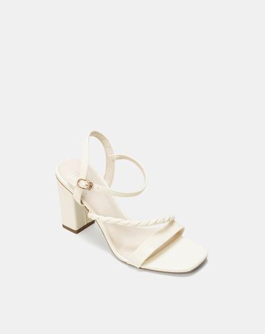  Giày Sandal Gót Cao Phối Quai Xoắn 