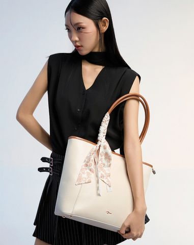  Túi Xách Lớn Tote Bag Thắt Khăn Trang Trí 