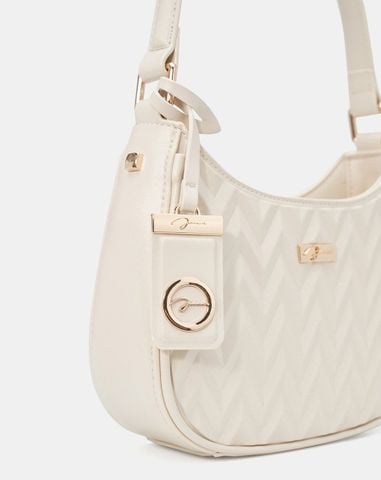  Túi Xách Nhỏ Hobo Dập Hoạ Tiết Phối Charm 