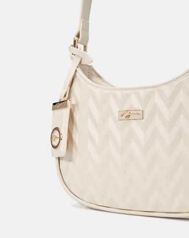  Túi Xách Nhỏ Hobo Dập Hoạ Tiết Phối Charm 