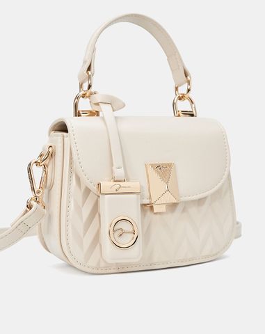  Túi Xách Nhỏ Xách Nhỏ Top Handle Dập Hoạ Tiết Phối Charm 