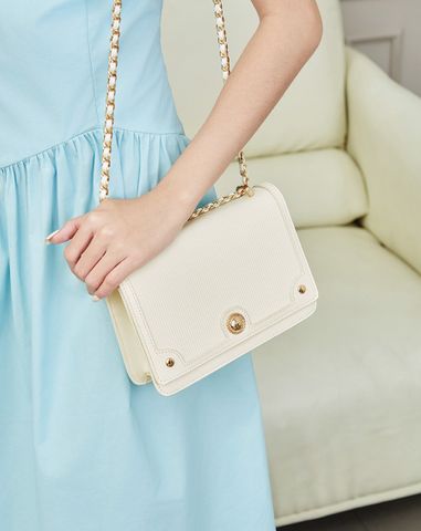  Túi Xách Nhỏ Phối Si Hoạ Tiết Sọc 