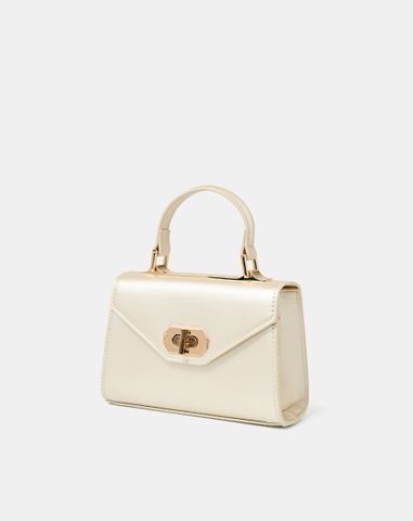  Túi Xách Nhỏ Top Handle Phối Khoá Trang Trí 