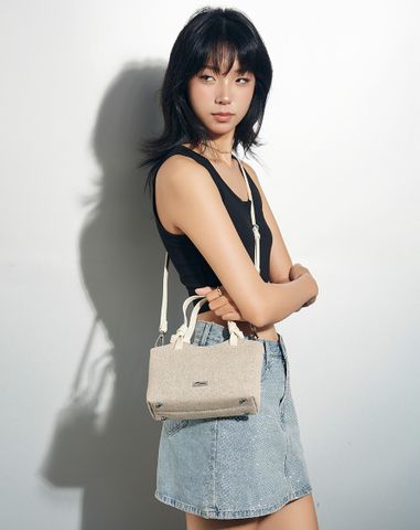  Túi Xách Nhỏ Phối Tay Cầm Xoắn 