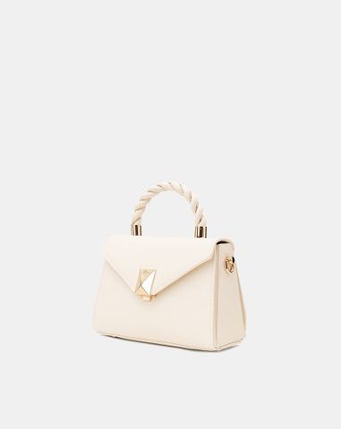  Túi Xách Nhỏ Tay Cầm Xoắn Phối Charm Trang Trí 