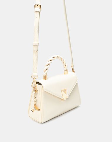  Túi Xách Nhỏ Tay Cầm Xoắn Phối Charm Trang Trí 