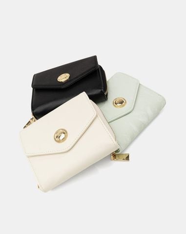  Ví Nắp Tam Giác Trang Trí Khoá Tròn Juno 