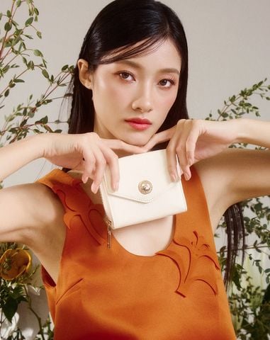  Ví Nắp Tam Giác Trang Trí Khoá Tròn Juno 