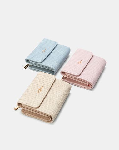  Ví Ngắn Cầm Tay Đính Logo Chữ Ký Kim Loại 