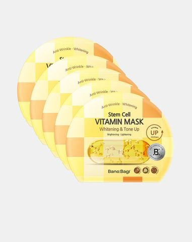  Combo 5 Mặt nạ Banobagi Stem Cell Vitamin Mask Whitening & Tone-Up 