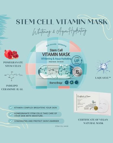  Combo 5 Mặt nạ Banobagi Stem Cell Vitamin Mask Whitening & Aqua Hydrating 