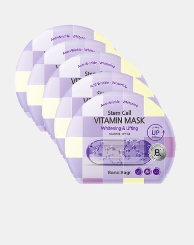  Combo 5 Mặt nạ Banobagi Stem Cell Vitamin Mask Whitening & Lifting 