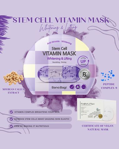  Combo 5 Mặt nạ Banobagi Stem Cell Vitamin Mask Whitening & Lifting 