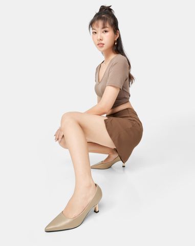  Giày Cao Gót Pump Mũi Nhọn Gót Thanh 