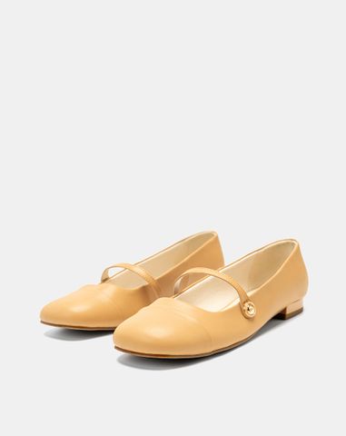  Giày Búp Bê Mary Jane Mũi Thô 