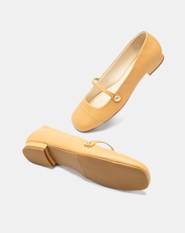  Giày Búp Bê Mary Jane Mũi Thô 