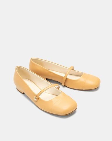  Giày Búp Bê Mary Jane Mũi Thô 